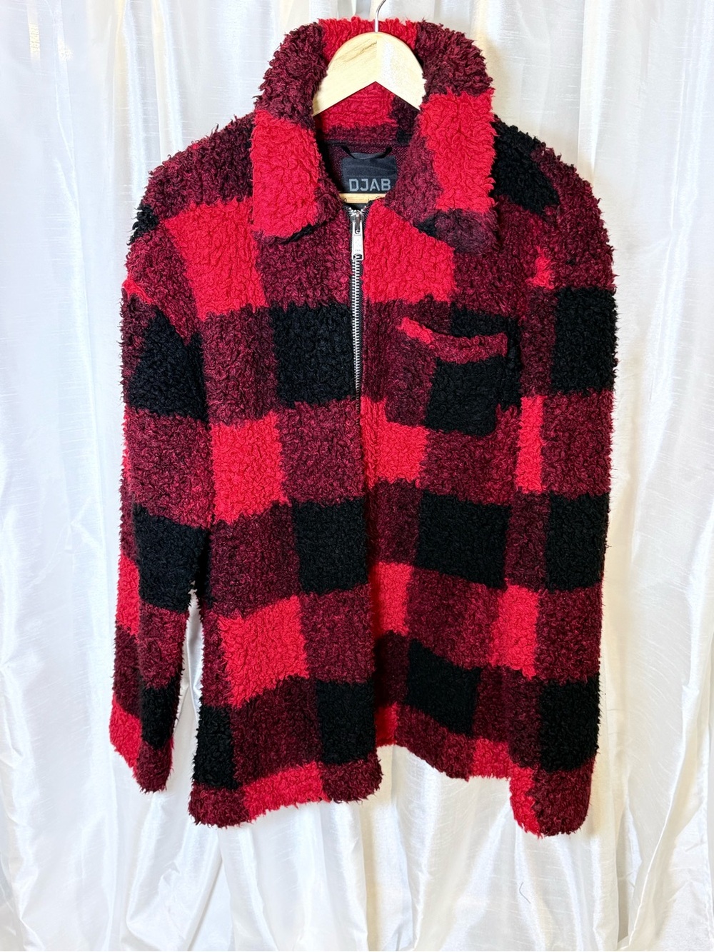 DJAB by Simons Men's Red and Black Checked Sweater - G/L